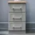 Kent 3 Drawer Bedside Table - Dusk Grey, Bardolino Oak