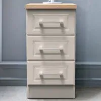 Kent 3 Drawer Bedside Table - Kashmir Ash, Oak