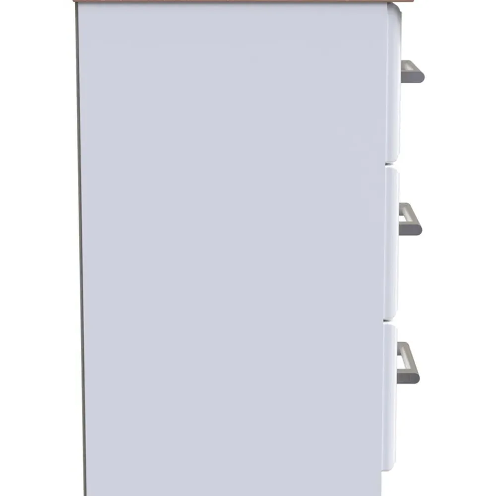 Kent 3 Drawer Bedside Table - White Ash, Oak