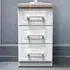 Kent 3 Drawer Bedside Table - White Ash, Oak