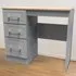 Kent 3 Drawer Vanity Dressing Table - Dusk Grey, Bardolino Oak