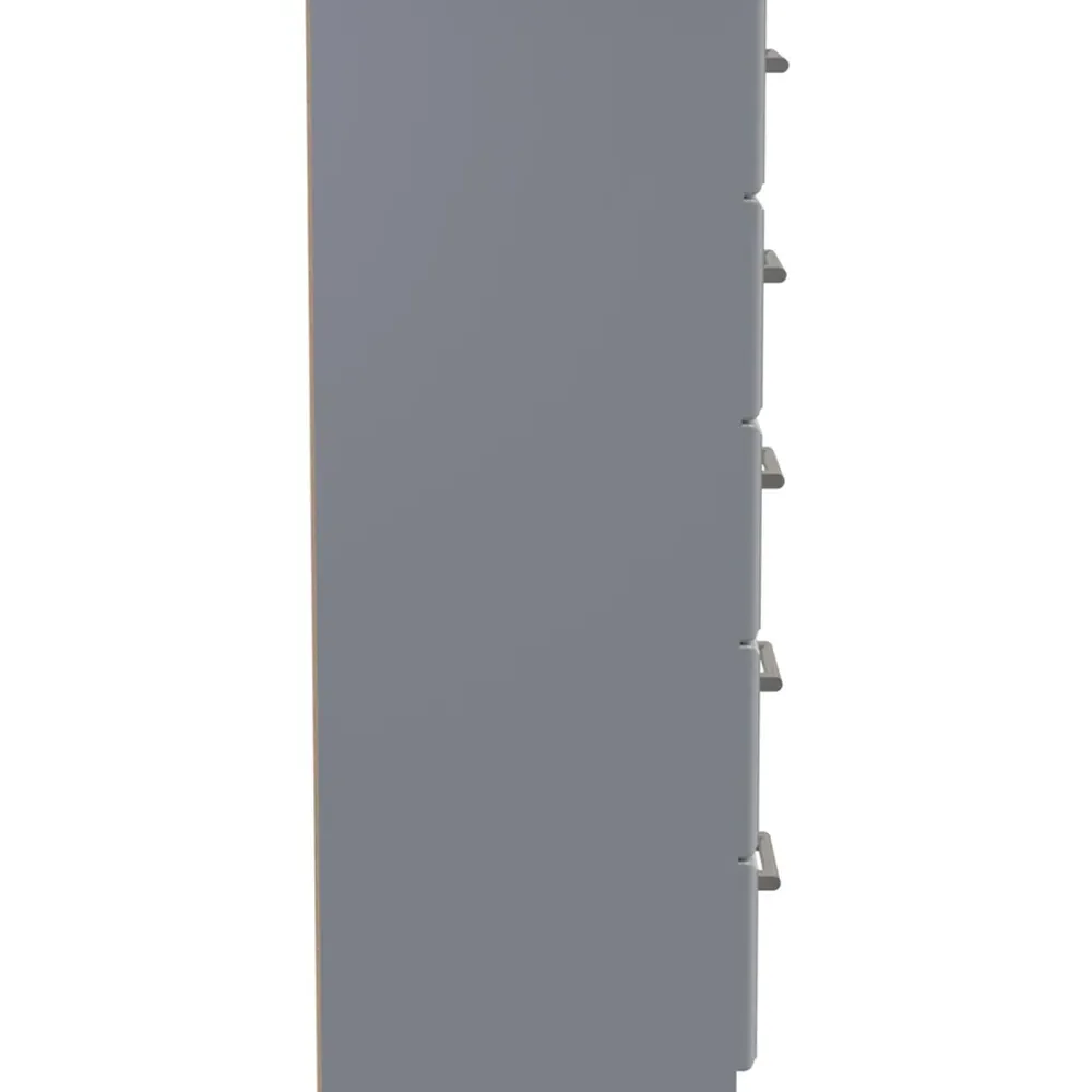 Kent 5 Drawer Chest of Drawers - Dusk Grey, Bardolino Oak