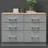 Kent 6 Drawer Midi Chest of Drawers - Dusk Grey, Bardolino Oak