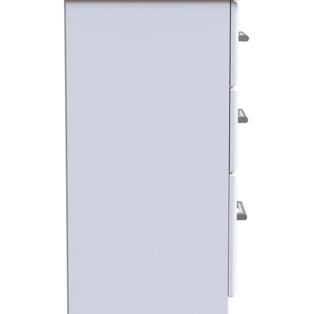 Kent 6 Drawer Midi Chest of Drawers - White Ash, Oak