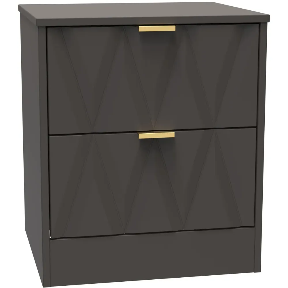 Las Vegas 2 Drawer Bedside Table - Graphite