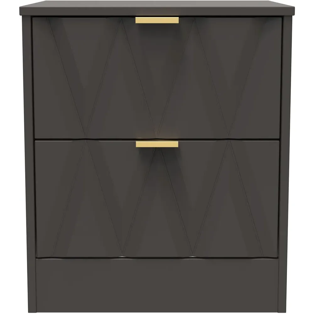 Las Vegas 2 Drawer Bedside Table - Graphite