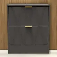 Las Vegas 2 Drawer Bedside Table - Graphite