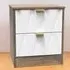Las Vegas 2 Drawer Bedside Table - White, Oak