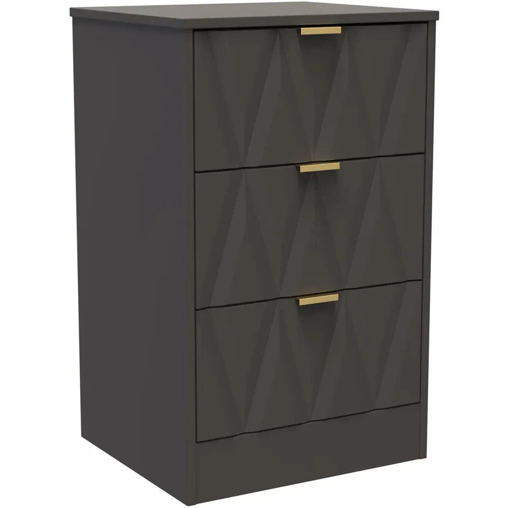 Las Vegas 3 Drawer Bedside Table - Graphite