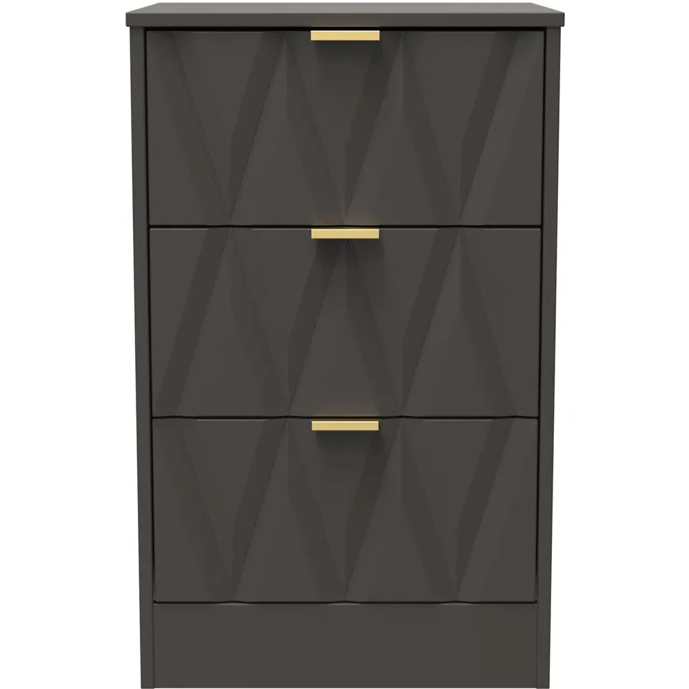 Las Vegas 3 Drawer Bedside Table - Graphite