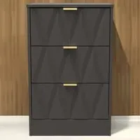 Las Vegas 3 Drawer Bedside Table - Graphite