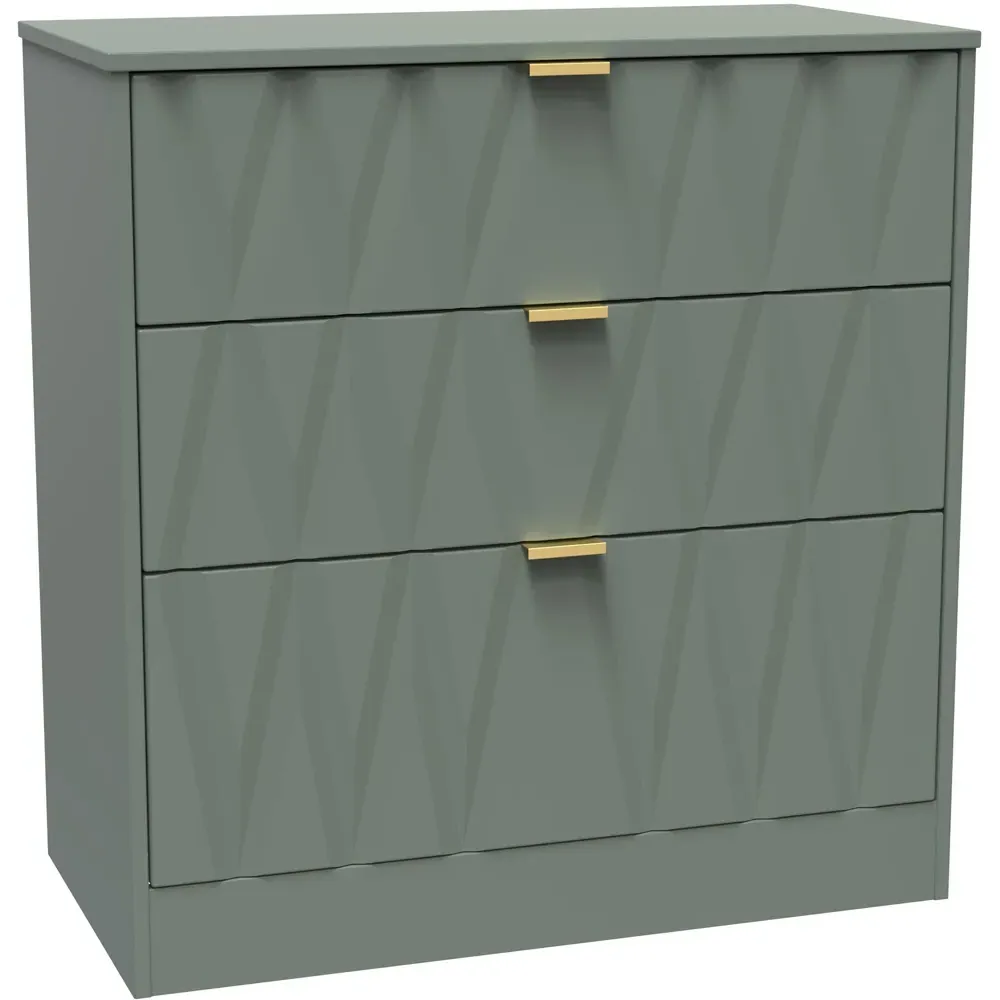 Las Vegas 3 Drawer Deep Chest of Drawers - Reed Green