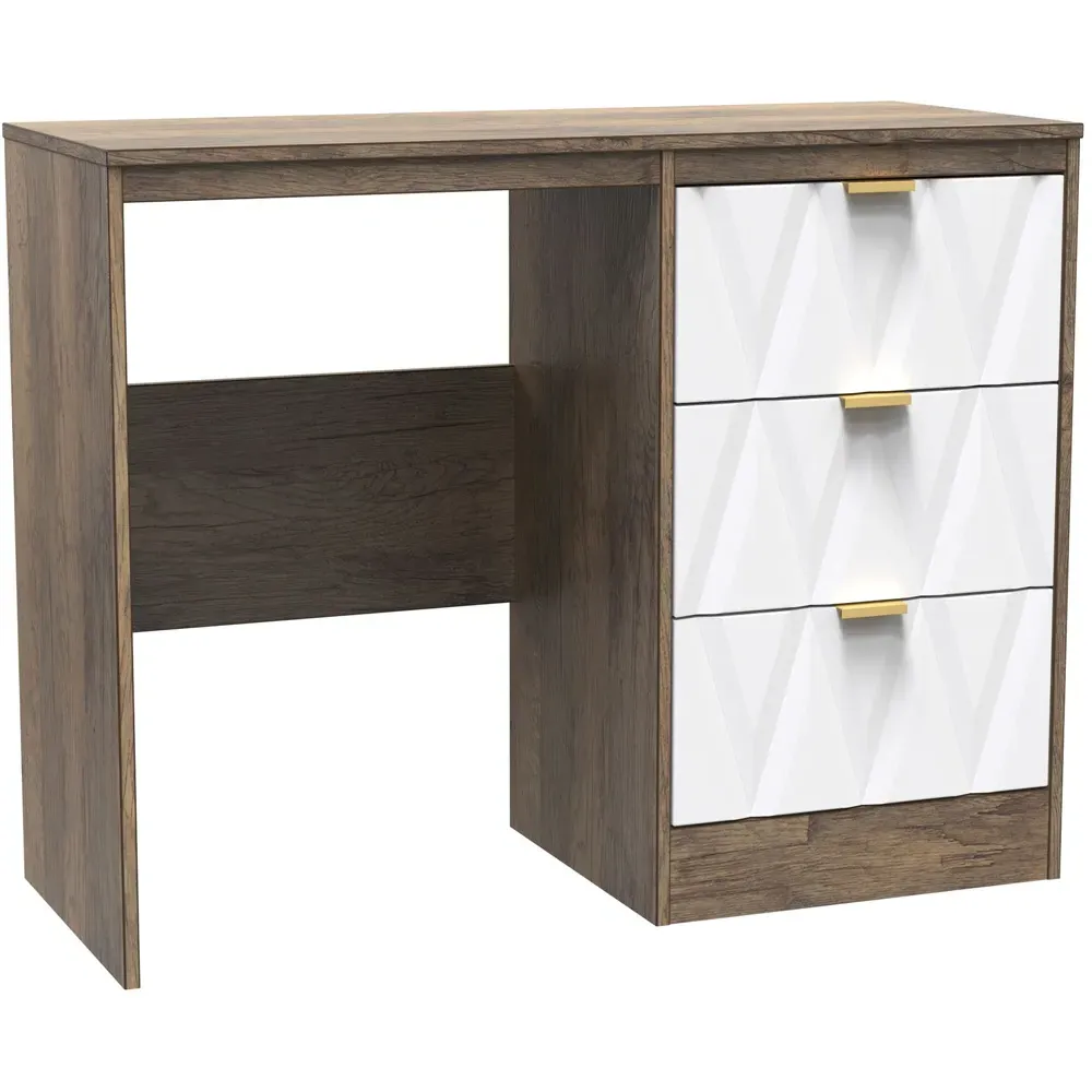 Las Vegas 3 Drawer Dressing Table - White, Oak