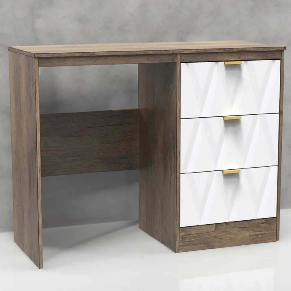 Las Vegas 3 Drawer Dressing Table - White, Oak