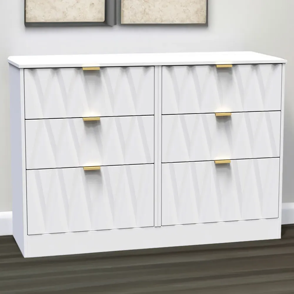 Las Vegas 6 Drawer Chest of Drawers - White