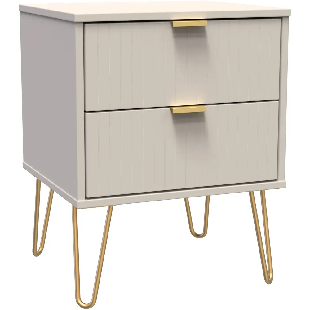 Linear 2 Drawer Bedside Table - Kashmir Matt