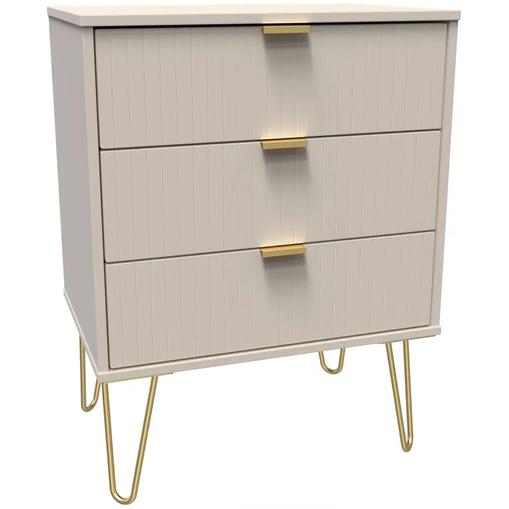 Linear 3 Drawer Chest of Drawers - Cream