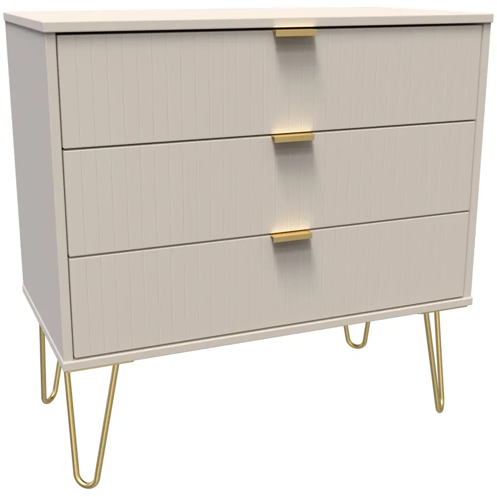 Linear 3 Drawer Wide Chest of Drawers - Kashmir Matt