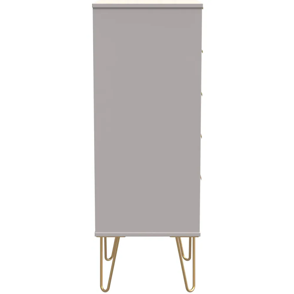 Linear 5 Drawer Tall Chest of Drawers - Cream