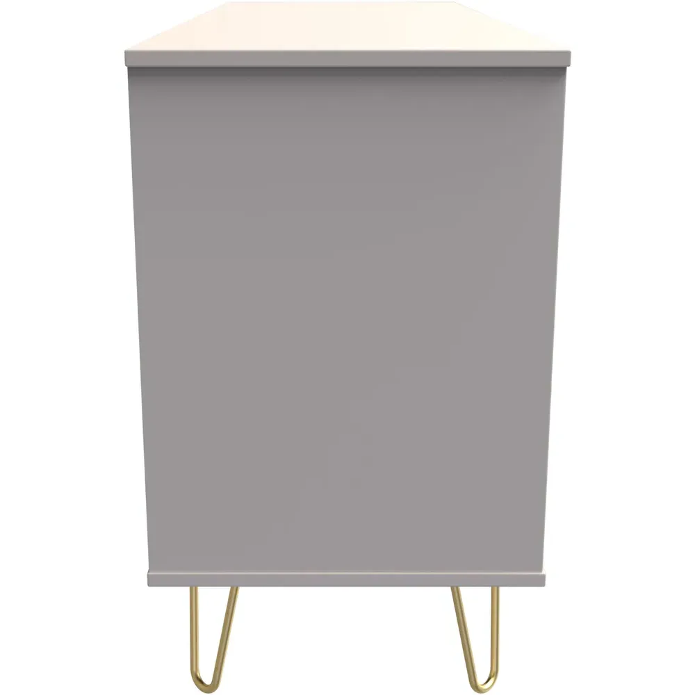 Linear 6 Drawer Wide Chest of Drawers - Cream