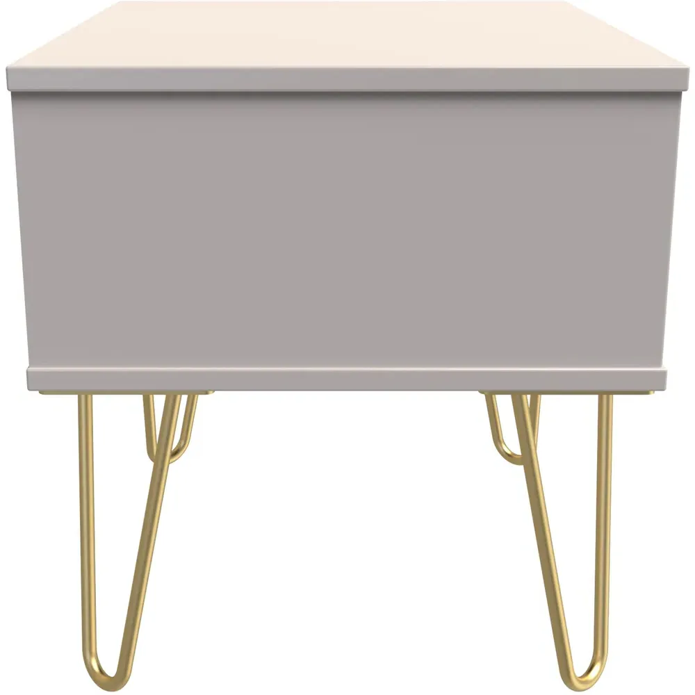 Linear Single Drawer Bedside Table - Kashmir Matt, Cream