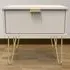 Linear Single Drawer Bedside Table - Kashmir Matt, Cream