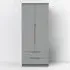 Milan 2 Door 2 Drawer Tall Double Wardrobe - Dusk Grey
