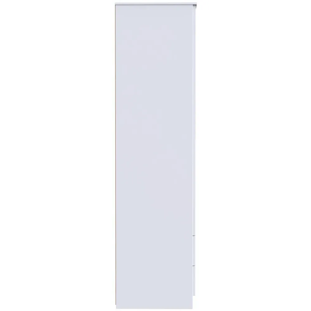 Milan 2 Door 2 Drawer Tall Double Wardrobe - Gloss White