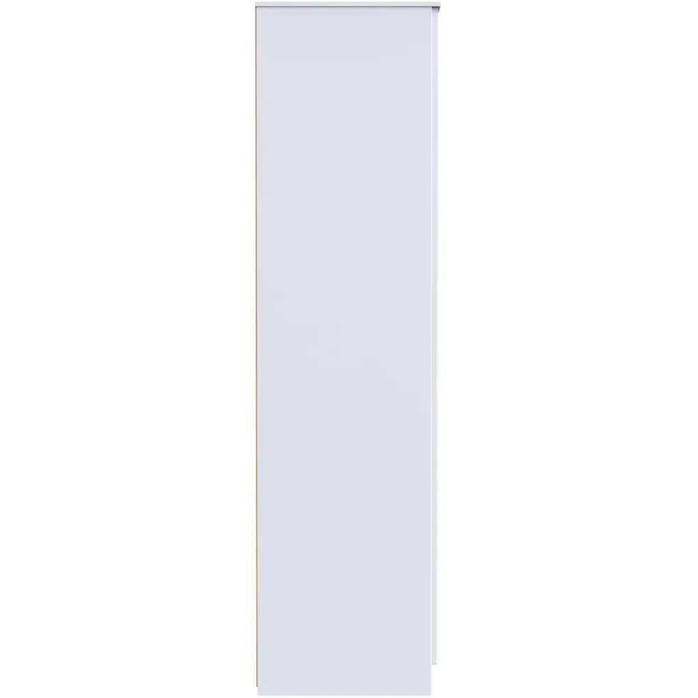 Milan 2 Door Tall Double Wardrobe - Gloss White