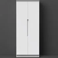 Milan 2 Door Tall Double Wardrobe - Gloss White