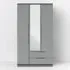 Milan 3 Door 2 Drawer Tall Mirrored Wardrobe - Grey