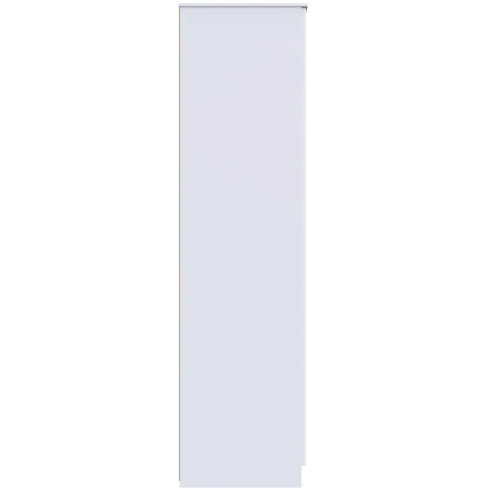 Milan 3 Door Wardrobe with Drawers and Mirror - White