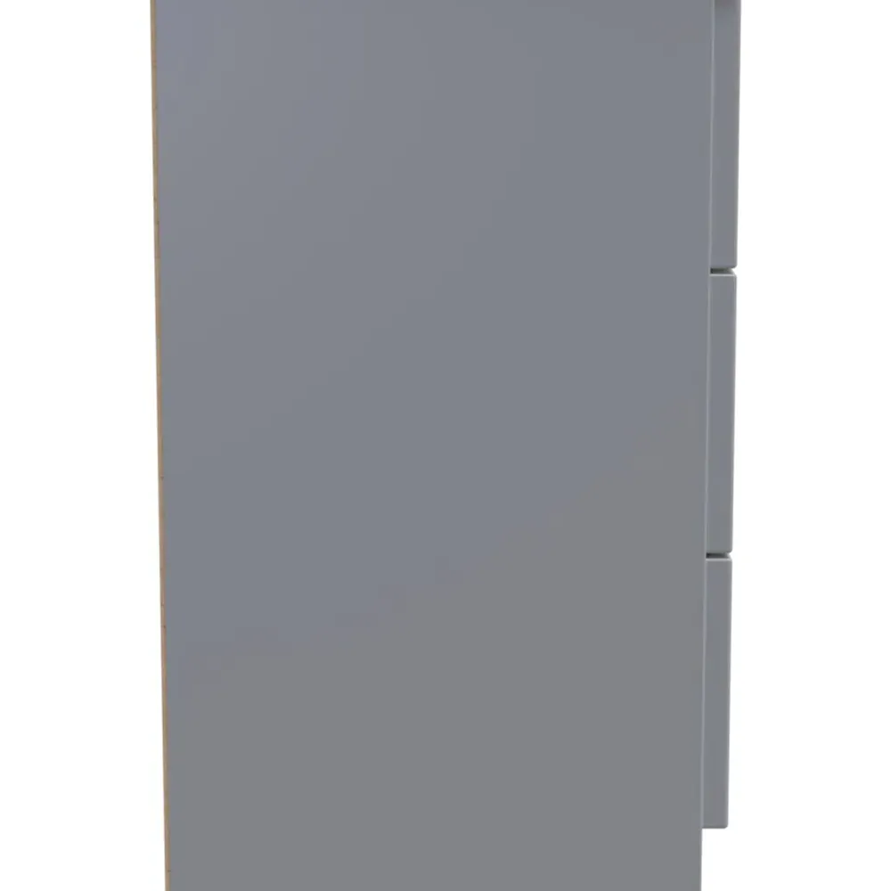 Milan 3 Drawer Bedside Table - Grey