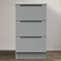 Milan 3 Drawer Bedside Table - Grey