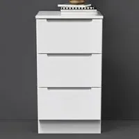 Milan 3 Drawer Bedside Table - White