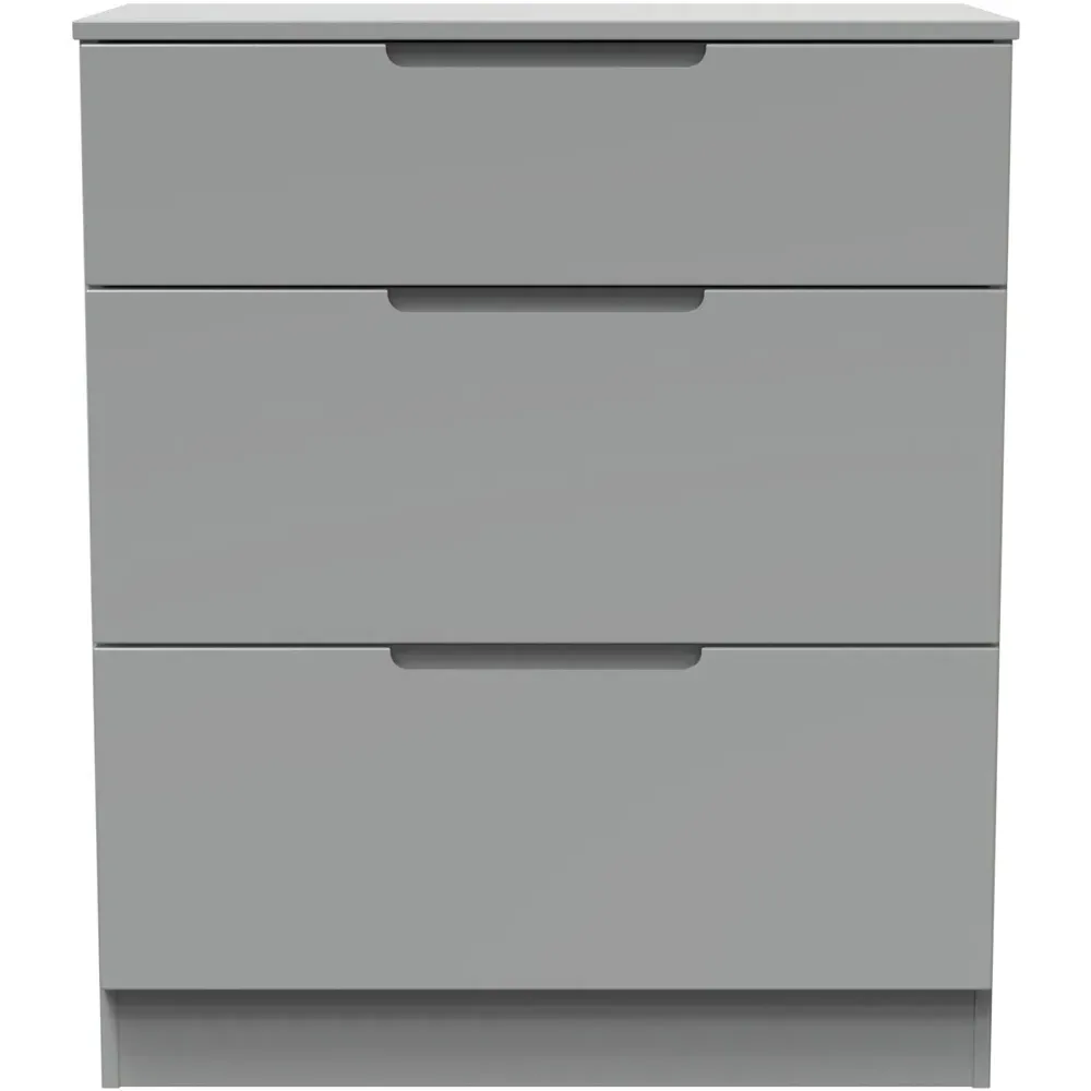 Milan 3 Drawer Deep Chest of Drawers - Grey