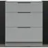 Milan 3 Drawer Deep Chest of Drawers - Grey