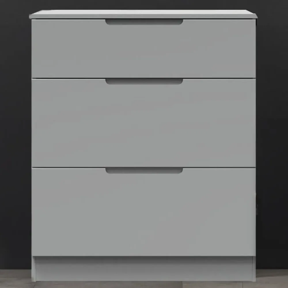 Milan 3 Drawer Deep Chest of Drawers - Grey image