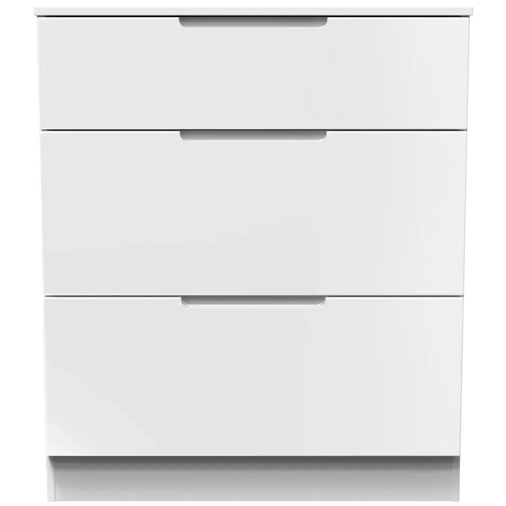 Milan 3 Drawer Deep Chest of Drawers - White