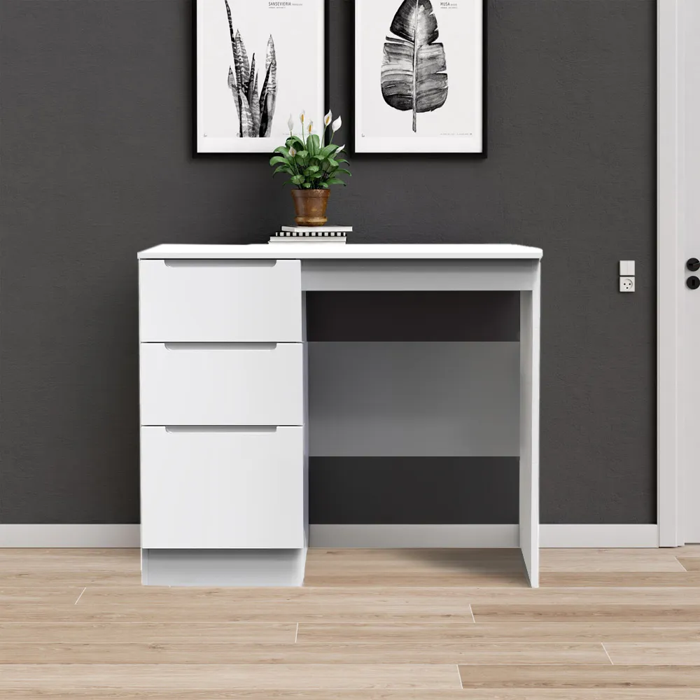 Milan 3 Drawer Dressing Table - White