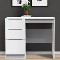 Milan 3 Drawer Dressing Table - White