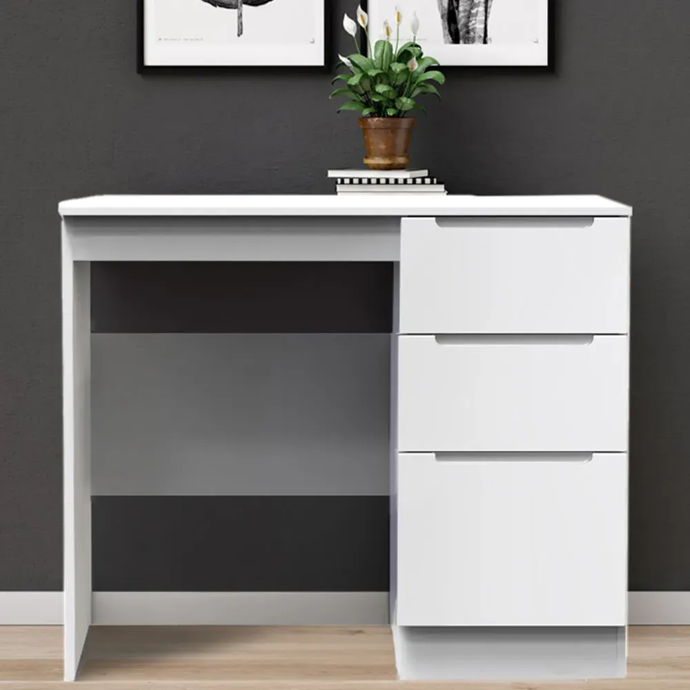 Milan 3 Drawer Dressing Table - White