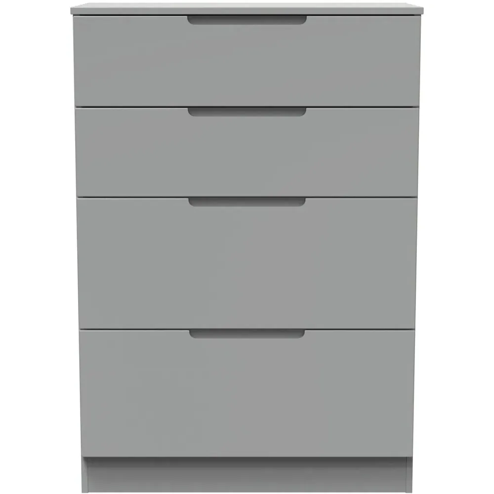 Milan 4 Drawer Deep Chest of Drawers - Grey