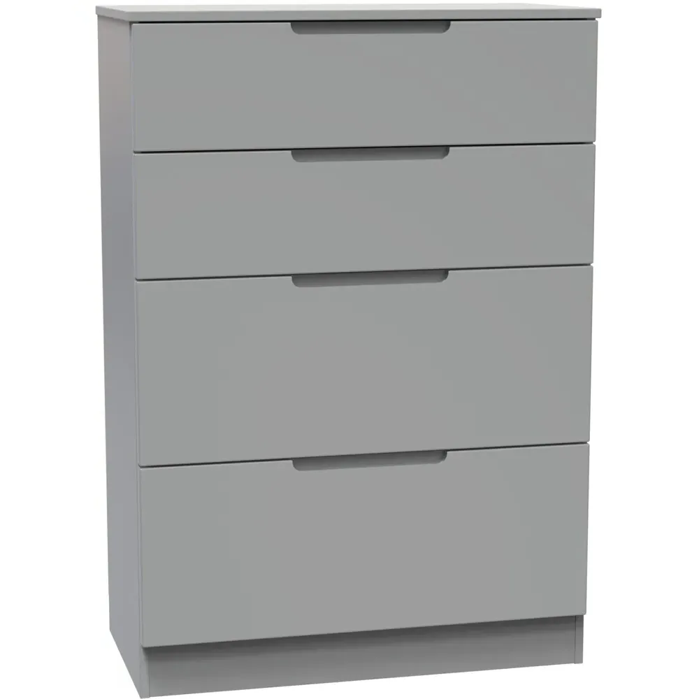 Milan 4 Drawer Deep Chest of Drawers - Grey
