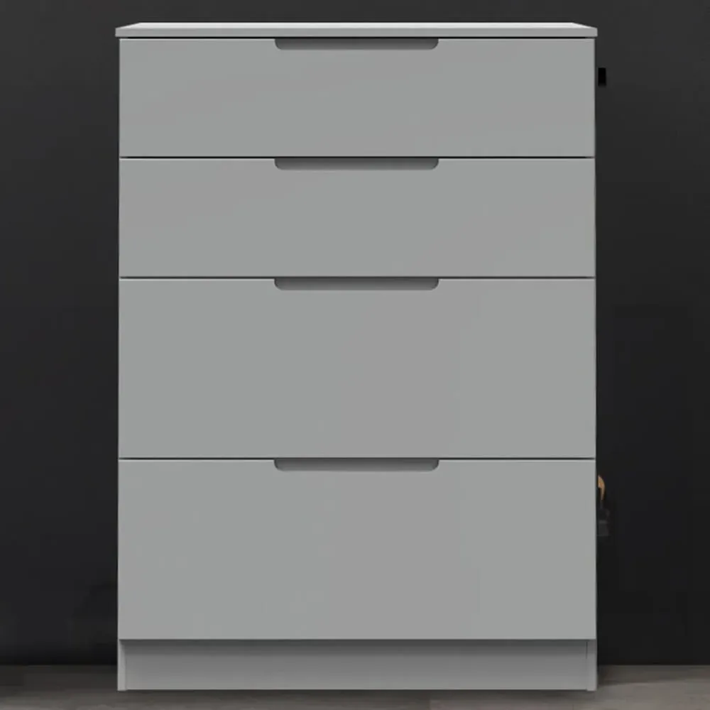 Milan 4 Drawer Deep Chest of Drawers - Grey
