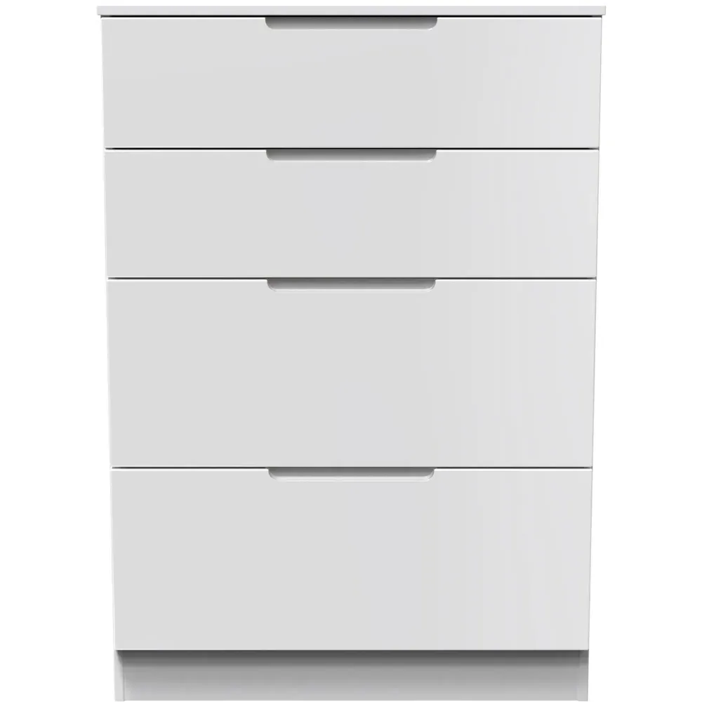 Milan 4 Drawer Deep Chest of Drawers - White