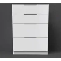 Milan 4 Drawer Deep Chest of Drawers - White
