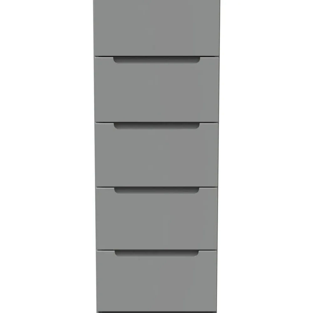 Milan 5 Drawer Chest of Drawers - Dusk Grey