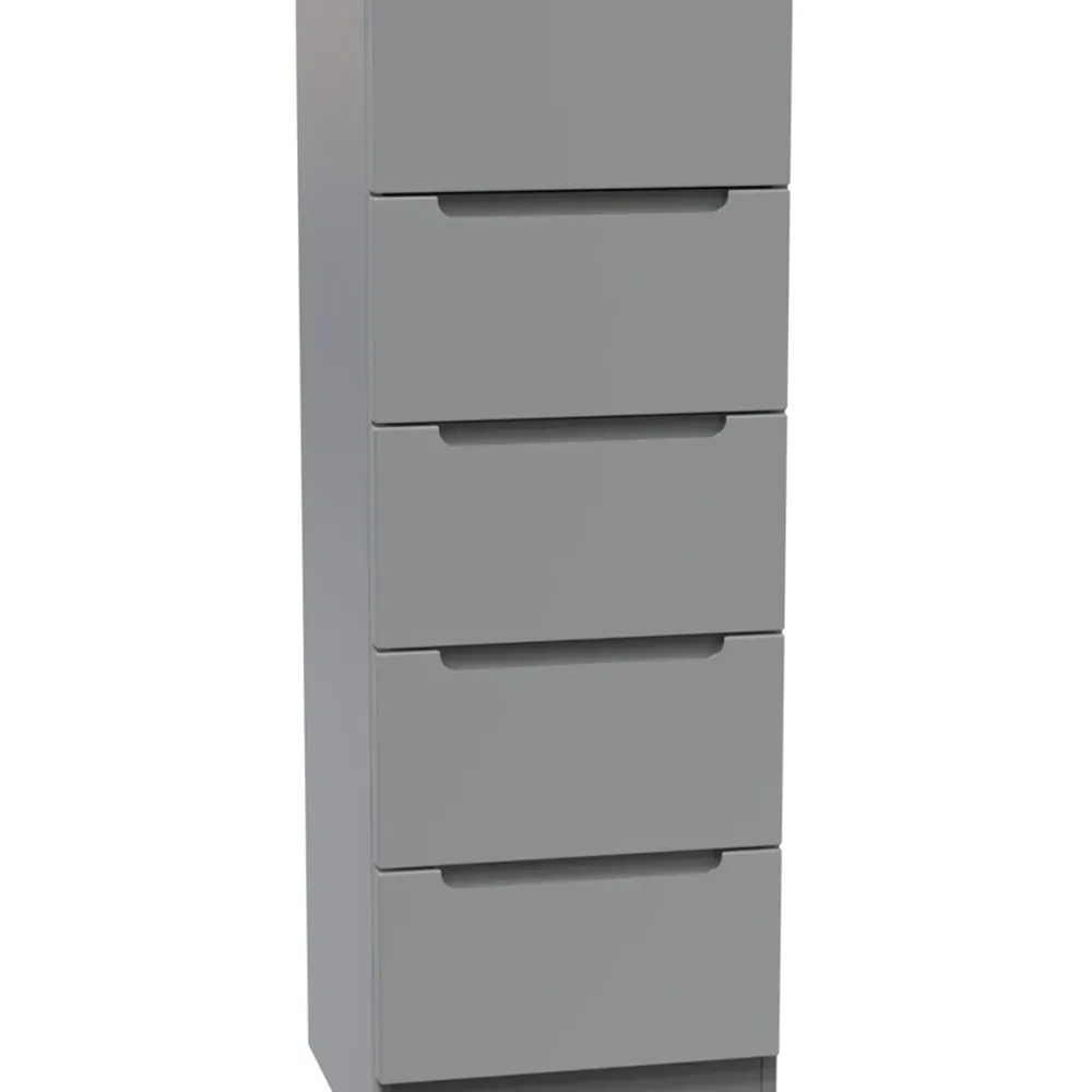 Milan 5 Drawer Chest of Drawers - Dusk Grey