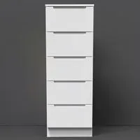 Milan 5 Drawer Chest of Drawers - Gloss White